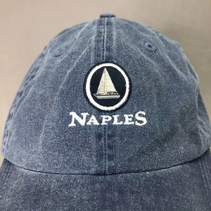 NAPLES FLORIDA USA EMBROIDERED LOGO MENS BLUE ADJUSTABLE STRAPBACK CAP HAT - Picture 1 of 8