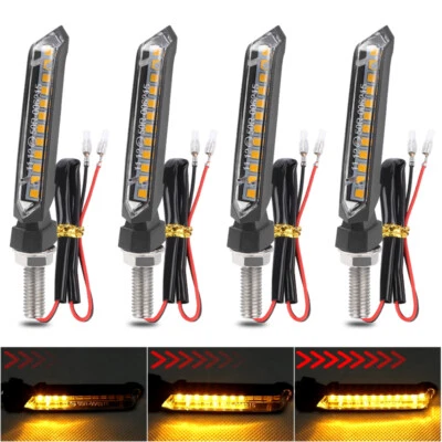 4 señales de giro LED para motocicleta luz ámbar que fluye para Kawasaki ZX636 KLX250S Foto 1 de 4