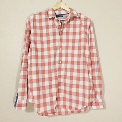 Banana Republic Men's LG Red/White Plaid Camden Fit Long Sleeve Button-Up Shirt - Image 1 of 4