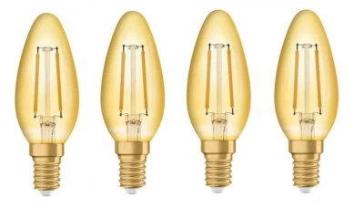 4x Osram LED Vintage 1906 Kerze 2,5W = 25W E14 2500K EEK:E (Spektrum A-G) - Bild 1 von 3