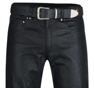 VAQUEROS DE CUERO hombre cuero perforado nuevos pantalones de cuero muchos colores pantalones de cuero - Imagen 1 de 5