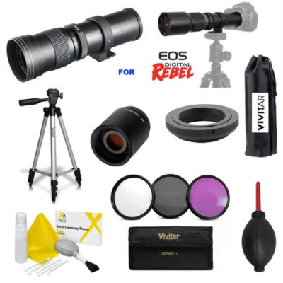 VIVITAR HD 420-1600MM F8 SPORTS ACTION ZOOM LENS FOR CANON EOS REBEL DSLR CAMERA - Image 1 of 4