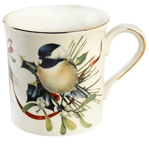 LENOX WINTER GREETINGS Chickadee Mug 3.5" tall NEW NEVER USED made the USA - Picture 1 of 2