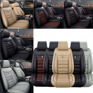 For Ford Full Set Car 5 Seat Covers Deluxe PU Leather Front & Rear Protector Pad - Picture 1 of 22