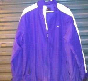 Ältere Nike Trainingsjacke blau weiß gefüttert Herren Größe L - Bild 1 von 4