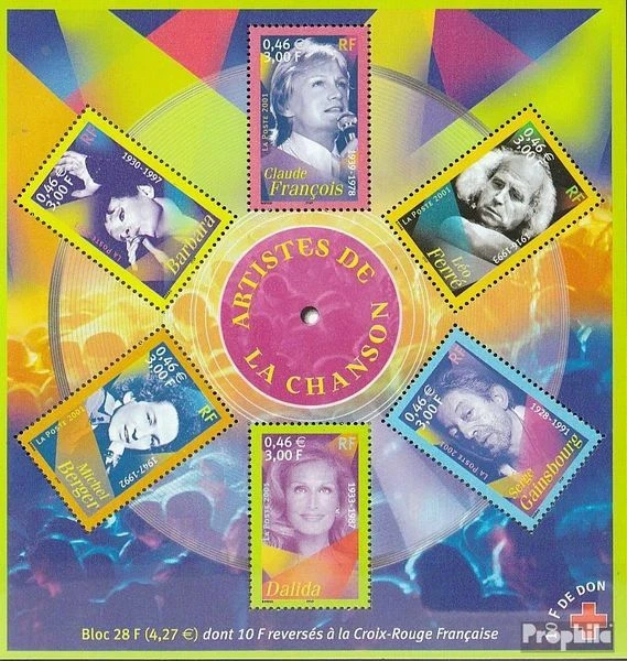 France block26 (complète.Edition.) neuf avec gomme originale 2001 chanson chante - Photo 1/1