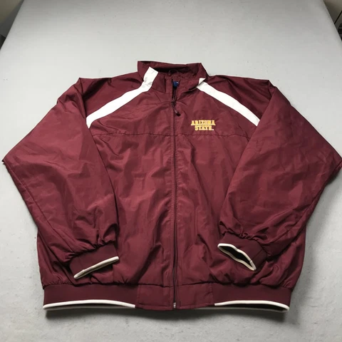 VINTAGE Arizona State Sun Devils Jacket Mens XL Red Full Zip Windbreaker NCAA Cover