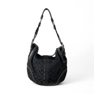 Coach Black Signature Jacquard Hobo Bag with Braided Strap | Style 6279 - Picture 1 of 8