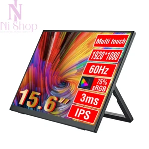 Portable Monitor 15.6" USB Type-C/HDMI 1920 x 1080 IPS Display Screen For PC PS5 - Picture 1 of 15