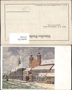 377164,Künstler AK A. Lebeda Steyr an d. Enns Steyrdorf Kirche Brücke Winterbild - Picture 1 of 1