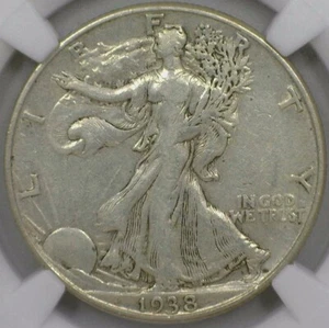 1938 D Walking Liberty Silver Half Dollar NGC Certified Graded VF 30 Key Date - Picture 1 of 4