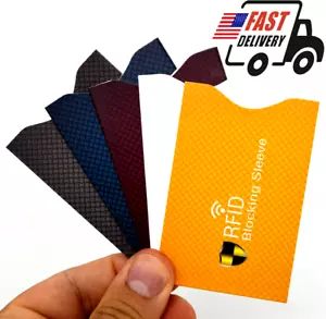 (5 PACK) RFID Blocking Credit Card Holder Case Safety Sleeve Protector - Picture 1 of 7
