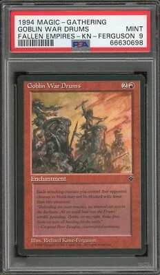 1994 Magic the Gathering MTG Fallen Empires Goblin War Drums (RKF) PSA 9 Mint - Image 1 of 2