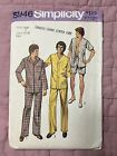 Haut pantalon pyjama homme vintage simplicité motif de couture 5946 taille L non coupé (1973)