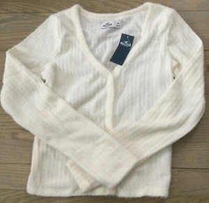 Cárdigan para mujer Hollister cuello en V nailon/algodón blanco talla M nuevo con etiquetas - Imagen 1 de 3