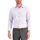 Alfani Men's Slim Fit Houndstooth Dress Shirt, Lavender Size XL (17-17.5)