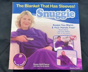 Snuggie Passion Purple Original TV Blanket Sleeves Pockets Fleece Adult 1-Size - Picture 1 of 3