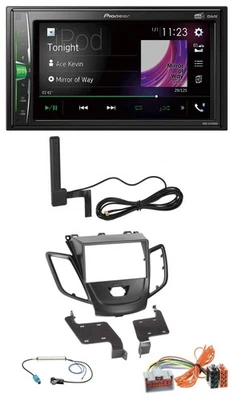 Pioneer MP3 DAB AUX 2DIN Bluetooth Autoradio für Ford Fiesta 08-10 schwarz - Bild 1 von 4