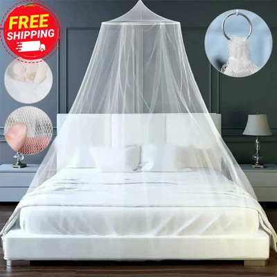 MOSQUITO NET CANOPY DOME FLY INSECT PROTECT DOUBLE KING BED TENT MESH CURTAIN - Image 1 of 3