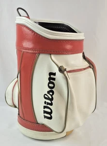 Wilson Golf Bag Den Caddy Red & White 17" Mini Trash Can / Golf Ball Holder USA - Picture 1 of 18