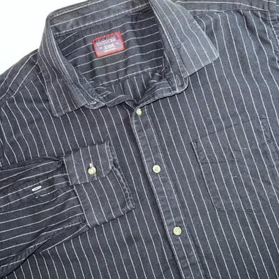 Рубашка Untuckit Dress мужская размер XL темно-синяя в полоску рабочая рубашка на пуговицах - Изображение 1 из 4