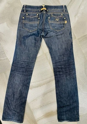 Pantalones de mezclilla Armani vintage de los 90’s para mujer lavado oscuro cintura baja talla 27x30 hechos en Italia Foto 1 de 4