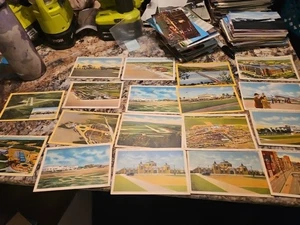 Leinen Postkarten Lot 29. Reisen 40er 50er Jahre Flughäfen, Museumsbrücken - Bild 1 von 20