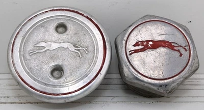 Nice Pair of Whippet Dog Style Screw On Hubcaps-Aluminum Circa 1927-1928 - Image 1 of 4