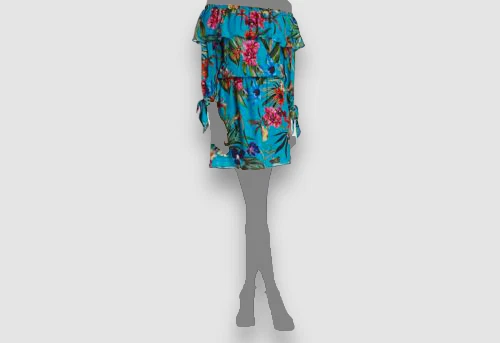 Parker Women's Blue Silk Floral Off-Shoulder Bishop Sleeve Alexis Dress Size S