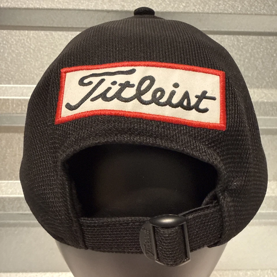 Gorra de béisbol Titleist tejida negra para hombre Golf ajustable Footjoy Pro V1 correa sombrero Foto 1 de 2