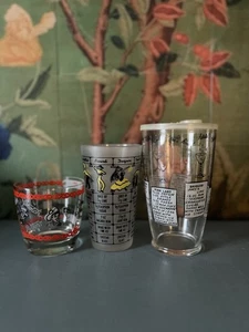 Vintage Lot Of 3 Cocktail Recipe MCM Bar Ware - Picture 1 of 16