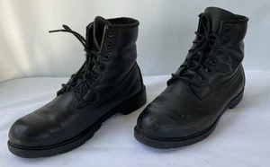 Timberland Black Leather Lace Up Work Boots Size 9 - Picture 1 of 7