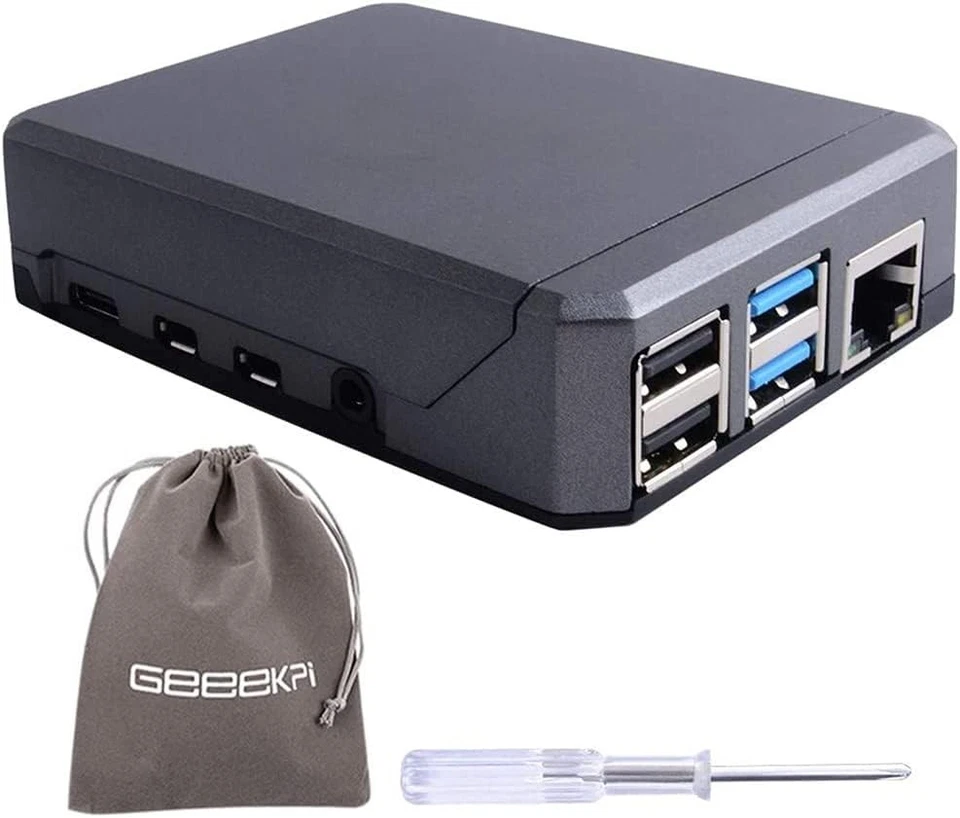 Aluminium Gehäuse für Raspberry Pi 4 mit passiver Kühlung GPIO PoE Kamera LCD - Bild 1 von 4