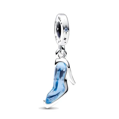Cinderella Glass Slipper Dangle Charm Fit Pandor Bracelet Necklace - Image 1 of 3
