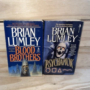 Blood Brothers Psychamok by Brian Lumley (1993) TOR horror paperback Lot Of Two - Imagen 1 de 10