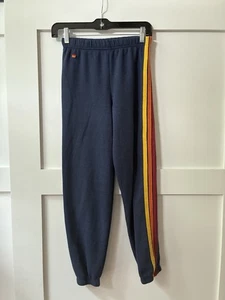 Aviator Nation Blue Sweatpants Stripped With Elastic Waistband & Cuffs, Kids 14 - Picture 1 of 9
