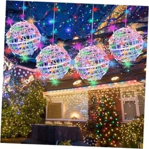 Outdoor Balls Lights Hanging Tree Garden Lights - 4 Pack 15.74inch Multicolor - Picture 1 of 8