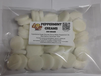 Fondant Peppermint Creams 500g (Just like Clarnico mints used to be) - Image 1 of 2