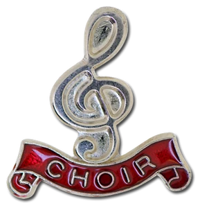 Silberne Chor Anstecknadel Anstecker Violinschlüssel in roter Emaille - Bild 1 von 1