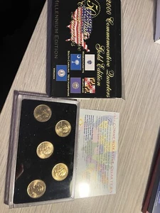 2000 ~ Gold Millennium Edition (5) Coin Set - 50 States Commemorative Quarters - Picture 1 of 1