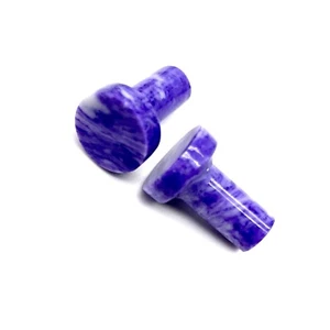 Charoite Single Flare Ear Plugs, Handmade PAIR  Size 3MM to 25MM & More - Picture 1 of 6