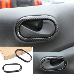 Carbon Fiber ABS Interior Door Handle Bowl Cover For Mercedes-Benz Smart 2015-20 - Picture 1 of 11