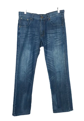 Pantalones de mezclilla Fusai 1997 de pierna recta para hombre talla 34x29 lavado oscuro 100 % algodón Foto 1 de 4