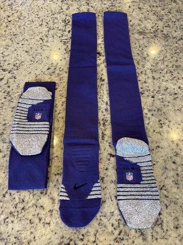 2 Pairs Nike Grip Vikings NFL Football Team Issued Game Socks Large Cover