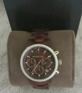 MICHAEL KORS MK6279 Ritz braunes Zifferblatt Chronograph Schildkröte Acetat Damenuhr - Bild 1 von 9