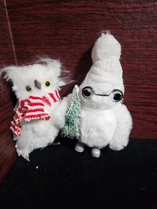 Lot of 2 Owl Christmas Ornaments New with Tags - Picture 1 of 2