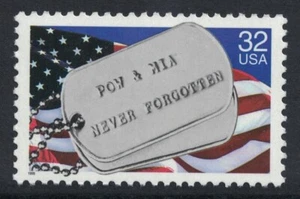 Scott 2966- POW & MIA, Never Forgotten, Dog Tag- MNH 32c 1995- unused mint stamp - Picture 1 of 1
