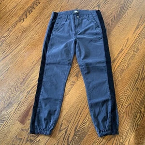 Paige Mayslie Jogger Pants Womens Size 28 Tapered Ankle Zip Stretch Stripe - Picture 1 of 13