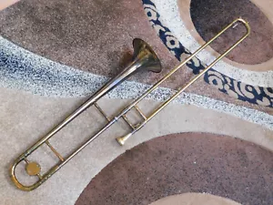 1932 Conn Trombone 24H Raro Conn-Elkhart Golden # 286279 Conn H1510 Boccaglio - Foto 1 di 24