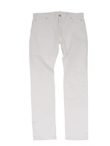 Balmain Mens Jeans 33x32 White 5 Pocket Cotton Slim Fit Stretch Denim Pants - Picture 1 of 13